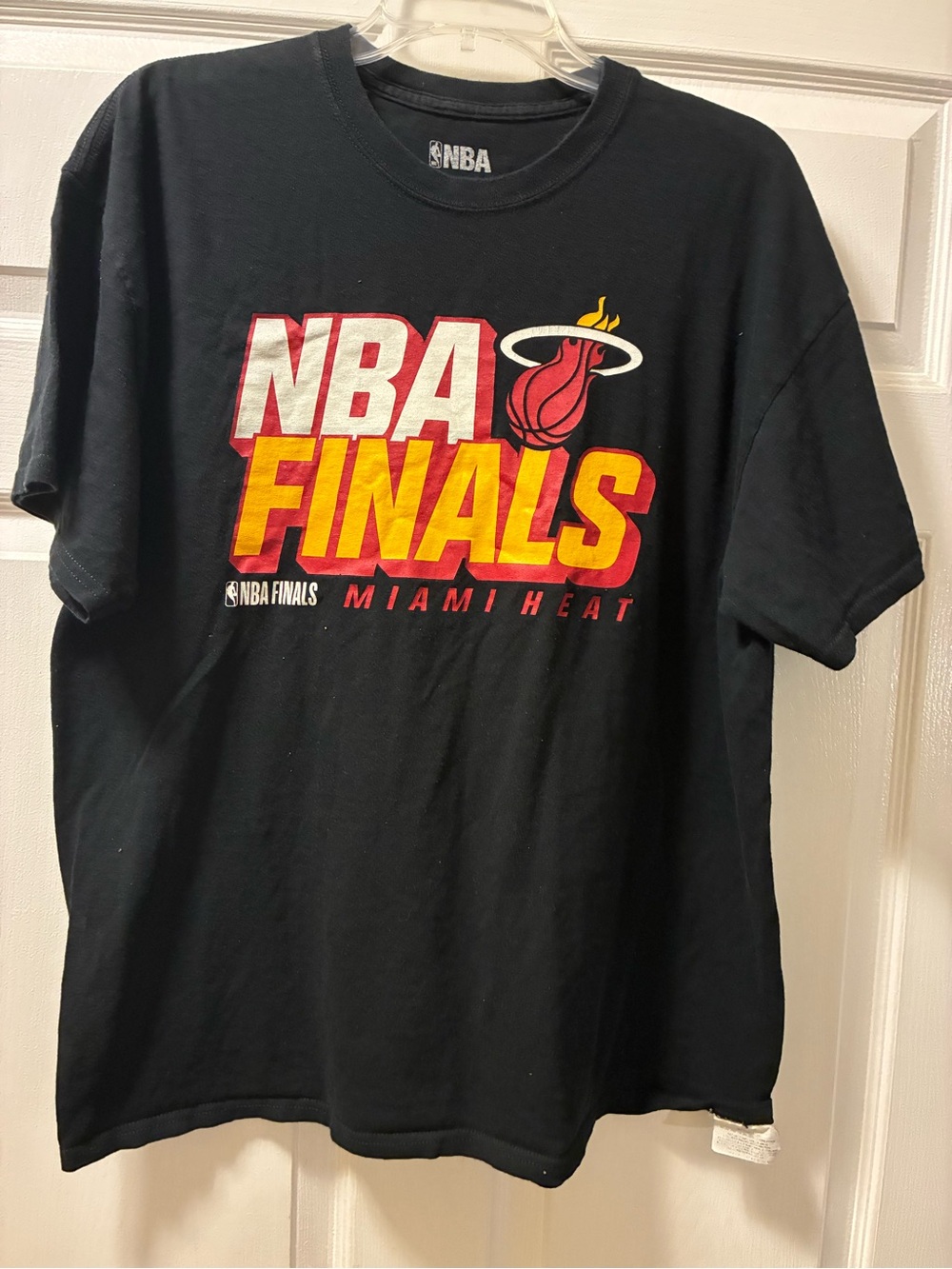 NBA Miami Heat Black Tee with Yellow and Red Finals Graphic